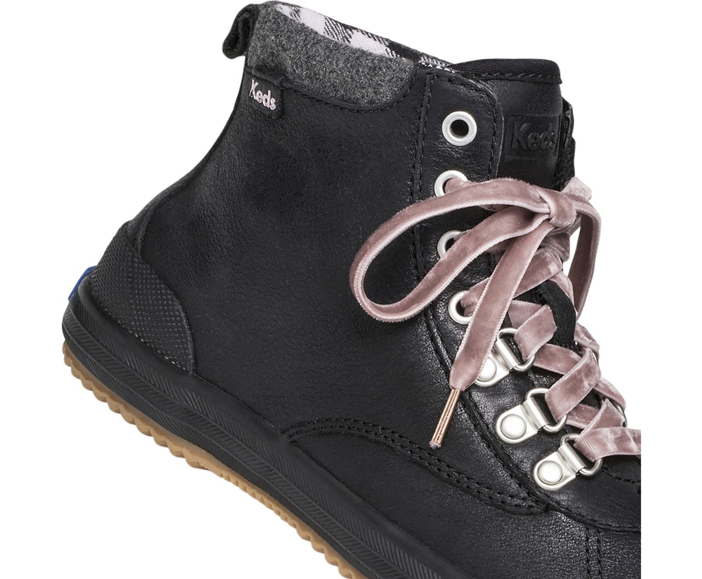 Keds Stiefel Damen Schwarz - Scout Water-Resistant Leder W/ Thinsulate™ - DRM-240918